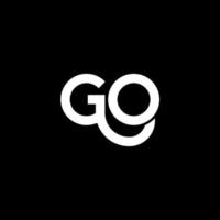 GO letter logo design on black background. GO creative initials letter logo concept. go letter design. GO white letter design on black background. G O, g o logo vector