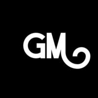 GM letter logo design on black background. GM creative initials letter logo concept. gm letter design. GM white letter design on black background. G M, g m logo vector