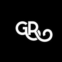 GR letter logo design on black background. GR creative initials letter logo concept. gr letter design. GR white letter design on black background. G R, g r logo vector