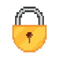 padlock pixel icon vector