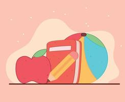 school book and supplies vector