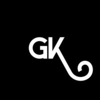 GK letter logo design on black background. GK creative initials letter logo concept. gk letter design. GK white letter design on black background. G K, g k logo vector