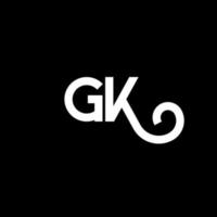 diseño de logotipo de letra gk sobre fondo negro. concepto de logotipo de letra de iniciales creativas gk. diseño de letras gk. gk diseño de letras blancas sobre fondo negro. logotipo de gk, gk vector