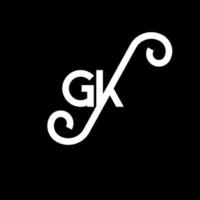 diseño de logotipo de letra gk sobre fondo negro. concepto de logotipo de letra de iniciales creativas gk. diseño de letras gk. gk diseño de letras blancas sobre fondo negro. logotipo de gk, gk vector