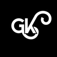 diseño de logotipo de letra gk sobre fondo negro. concepto de logotipo de letra de iniciales creativas gk. diseño de letras gk. gk diseño de letras blancas sobre fondo negro. logotipo de gk, gk vector