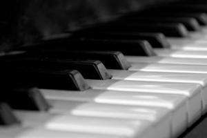 Piano keys in close-up photo