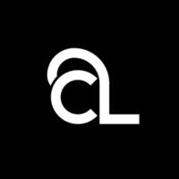 diseño de logotipo de letra cl sobre fondo negro. cl concepto de logotipo de letra inicial creativa. diseño de letra cl. cl diseño de letra blanca sobre fondo negro. cl, cl logotipo vector