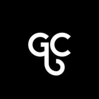 diseño del logotipo de la letra gc sobre fondo negro. concepto de logotipo de letra de iniciales creativas gc. diseño de letras gc. gc diseño de letras blancas sobre fondo negro. gc, logotipo de gc vector