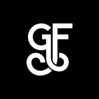 diseño de logotipo de letra gf sobre fondo negro. concepto de logotipo de letra de iniciales creativas gf. diseño de carta gf. gf diseño de letras blancas sobre fondo negro. gf, logotipo de gf vector