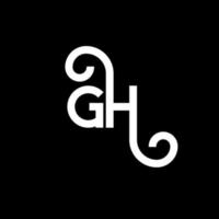 diseño del logotipo de la letra gh sobre fondo negro. concepto de logotipo de letra de iniciales creativas gh. diseño de letras gh. gh diseño de letras blancas sobre fondo negro. logotipo de gh, gh vector