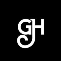 GH letter logo design on black background. GH creative initials letter logo concept. gh letter design. GH white letter design on black background. G H, g h logo vector