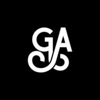 GA letter logo design on black background. GA creative initials letter logo concept. ga letter design. GA white letter design on black background. G A, g a logo vector