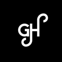 diseño del logotipo de la letra gh sobre fondo negro. concepto de logotipo de letra de iniciales creativas gh. diseño de letras gh. gh diseño de letras blancas sobre fondo negro. logotipo de gh, gh vector