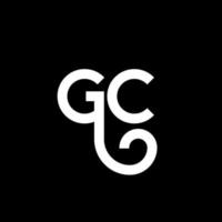 diseño del logotipo de la letra gc sobre fondo negro. concepto de logotipo de letra de iniciales creativas gc. diseño de letras gc. gc diseño de letras blancas sobre fondo negro. gc, logotipo de gc vector