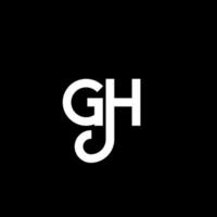 GH letter logo design on black background. GH creative initials letter logo concept. gh letter design. GH white letter design on black background. G H, g h logo vector