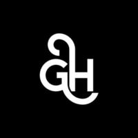 diseño del logotipo de la letra gh sobre fondo negro. concepto de logotipo de letra de iniciales creativas gh. diseño de letras gh. gh diseño de letras blancas sobre fondo negro. logotipo de gh, gh vector