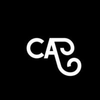 CA letter logo design on black background. CA creative initials letter logo concept. ca letter design. CA white letter design on black background. C A, c a logo vector
