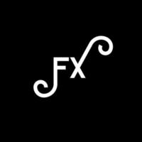 diseño del logotipo de la letra fx sobre fondo negro. concepto de logotipo de letra de iniciales creativas fx. diseño de letras fx. fx diseño de letras blancas sobre fondo negro. fx, logotipo de fx vector