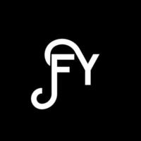 diseño de logotipo de letra fy sobre fondo negro. fy concepto creativo del logotipo de la letra de las iniciales. diseño de letras fy. fy diseño de letras blancas sobre fondo negro. fy, logotipo de fy vector