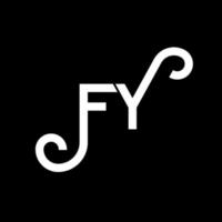 diseño de logotipo de letra fy sobre fondo negro. fy concepto creativo del logotipo de la letra de las iniciales. diseño de letras fy. fy diseño de letras blancas sobre fondo negro. fy, logotipo de fy vector