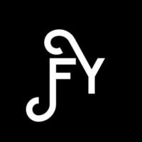 diseño de logotipo de letra fy sobre fondo negro. fy concepto creativo del logotipo de la letra de las iniciales. diseño de letras fy. fy diseño de letras blancas sobre fondo negro. fy, logotipo de fy vector