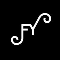 diseño de logotipo de letra fy sobre fondo negro. fy concepto creativo del logotipo de la letra de las iniciales. diseño de letras fy. fy diseño de letras blancas sobre fondo negro. fy, logotipo de fy vector