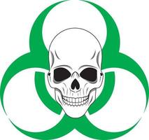 Skull with Biohazard Symbol vector