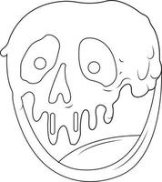 Melting Face Line Art vector