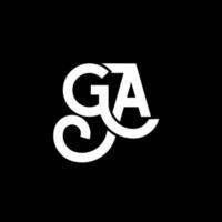 diseño de logotipo de letra ga sobre fondo negro. concepto de logotipo de letra de iniciales creativas ga. diseño de letras g. ga diseño de letras blancas sobre fondo negro. logotipo de ga, ga vector