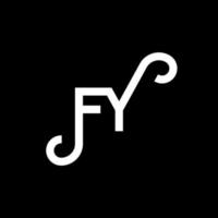 diseño de logotipo de letra fy sobre fondo negro. fy concepto creativo del logotipo de la letra de las iniciales. diseño de letras fy. fy diseño de letras blancas sobre fondo negro. fy, logotipo de fy vector