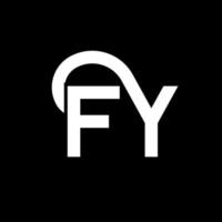 diseño de logotipo de letra fy sobre fondo negro. fy concepto creativo del logotipo de la letra de las iniciales. diseño de letras fy. fy diseño de letras blancas sobre fondo negro. fy, logotipo de fy vector