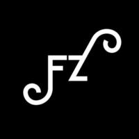 diseño de logotipo de letra fz sobre fondo negro. concepto de logotipo de letra de iniciales creativas fz. diseño de letras fz. fz diseño de letras blancas sobre fondo negro. fz, logotipo de fz vector