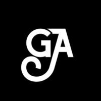 GA letter logo design on black background. GA creative initials letter logo concept. ga letter design. GA white letter design on black background. G A, g a logo vector