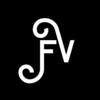 diseño de logotipo de letra fv sobre fondo negro. concepto de logotipo de letra de iniciales creativas fv. diseño de letras fv. fv diseño de letras blancas sobre fondo negro. fv, logotipo de fv vector