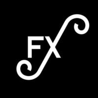 diseño del logotipo de la letra fx sobre fondo negro. concepto de logotipo de letra de iniciales creativas fx. diseño de letras fx. fx diseño de letras blancas sobre fondo negro. fx, logotipo de fx vector