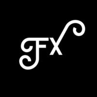 diseño del logotipo de la letra fx sobre fondo negro. concepto de logotipo de letra de iniciales creativas fx. diseño de letras fx. fx diseño de letras blancas sobre fondo negro. fx, logotipo de fx vector