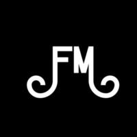 FM letter logo design on black background. FM creative initials letter logo concept. fm letter design. FM white letter design on black background. F M, f m logo vector