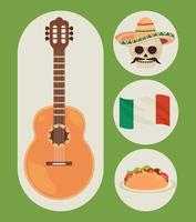 icons mexican culture vector