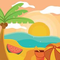 summer season beach vector