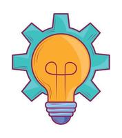 bulb with gear vector