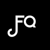FQ letter logo design on black background. FQ creative initials letter logo concept. fq letter design. FQ white letter design on black background. F Q, f q logo vector