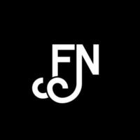 diseño de logotipo de letra fn sobre fondo negro. concepto de logotipo de letra de iniciales creativas fn. diseño de letras FN. fn diseño de letras blancas sobre fondo negro. fn, logotipo de fn vector