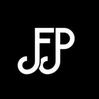 diseño de logotipo de letra fp sobre fondo negro. concepto de logotipo de letra de iniciales creativas fp. diseño de letras fp. fp diseño de letras blancas sobre fondo negro. fp, logotipo de fp vector