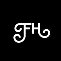 diseño del logotipo de la letra fh sobre fondo negro. concepto de logotipo de letra de iniciales creativas fh. diseño de letra fh. fh diseño de letras blancas sobre fondo negro. fh, logotipo de fh vector