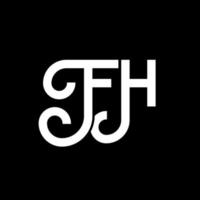 diseño del logotipo de la letra fh sobre fondo negro. concepto de logotipo de letra de iniciales creativas fh. diseño de letra fh. fh diseño de letras blancas sobre fondo negro. fh, logotipo de fh vector