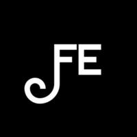 diseño de logotipo de letra fe sobre fondo negro. concepto creativo del logotipo de la letra de las iniciales. diseño de letra fe. fe diseño de letras blancas sobre fondo negro. fe, logotipo de fe vector