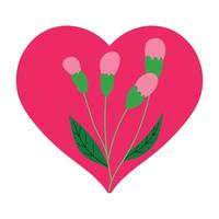 flowers in heart vector