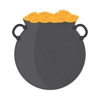 cauldron with coins vector