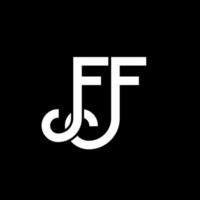 diseño del logotipo de la letra ff sobre fondo negro. ff concepto de logotipo de letra de iniciales creativas. diseño de letra ff. ff diseño de letra blanca sobre fondo negro. logotipo de ff, ff vector