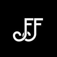 diseño del logotipo de la letra ff sobre fondo negro. ff concepto de logotipo de letra de iniciales creativas. diseño de letra ff. ff diseño de letra blanca sobre fondo negro. logotipo de ff, ff vector